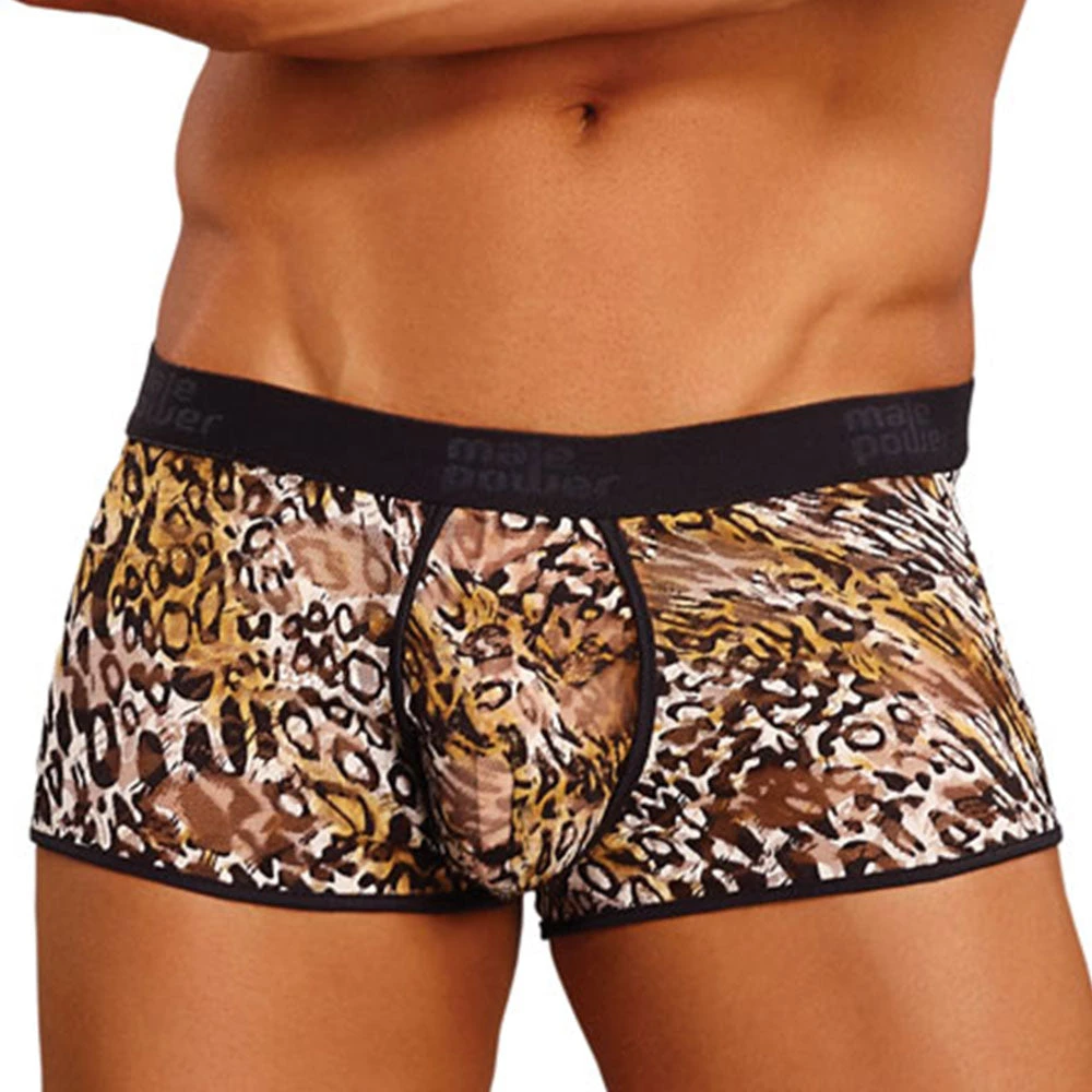 Male Power 150-174 Leopard Lace Enhancer Pouch Short Black And Brown 5 Male Power 150-174 Leopard Lace Enhancer Pouch Short Black And Brown