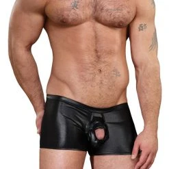 Male Power 172-004 Double Slit Short Black