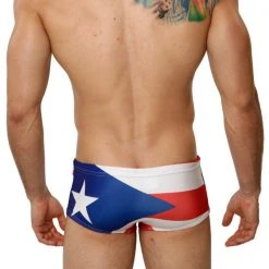 Mensuas MN8010 Puerto Rico Flag Swim Trunk