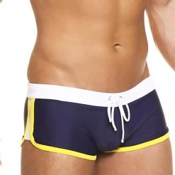 Swimwear Timoteo AM1168NW Speedster Squarecut Navy And White