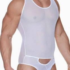 Underwear Male Basics MBL-009 Sexy Body Mesh Unitard