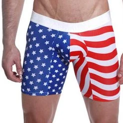 Mensuas MN0864 USA Flag Long Boxer