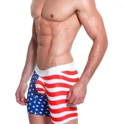 Mensuas MN0864 USA Flag Long Boxer