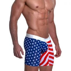 Mensuas MN0864 USA Flag Long Boxer