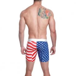 Mensuas MN0864 USA Flag Long Boxer