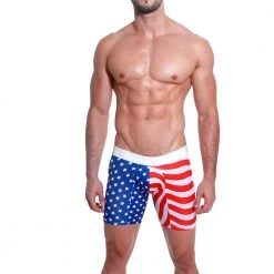Mensuas MN0864 USA Flag Long Boxer
