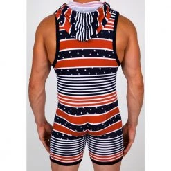 Pistol Pete PPBS401-213 AMERICA Sleeveless Hooded Bodysuit