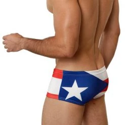 Mensuas MN8010 Puerto Rico Flag Swim Trunk
