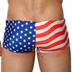 Mensuas MN8014 USA Flag Swim Trunk
