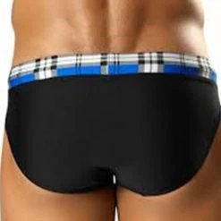 Swimwear Vuthy 276 Swimsuit Black With Royal Blue Plaid 6 Swimwear Vuthy 276 Swimsuit Black With Royal Blue Plaid