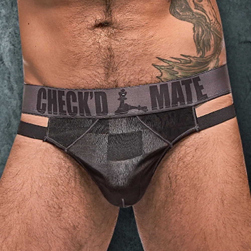 Male Power 411251 Checked Mate Cutout Thong 5 Male Power 411251 Checked Mate Cutout Thong
