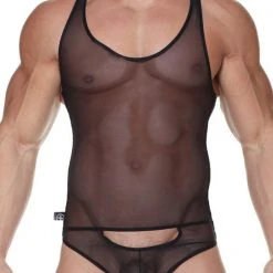 Underwear Male Basics MBL-009 Sexy Body Mesh Unitard