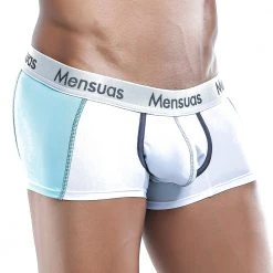 Mensuas MNG020 Boxer Trunk White/Aqua 14 Mensuas MNG020 Boxer Trunk White/Aqua
