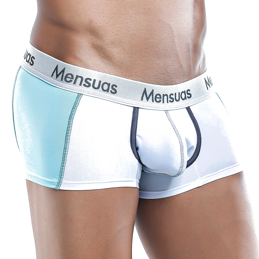 Mensuas MNG020 Boxer Trunk White/Aqua 8 Mensuas MNG020 Boxer Trunk White/Aqua