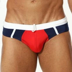 Cover Male CM0708 Red Navy Swim Brief