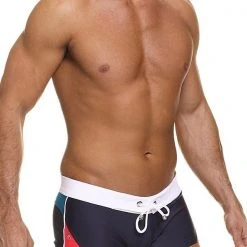 Tulio MX02 Contrast Panel Squarecut Swimwear